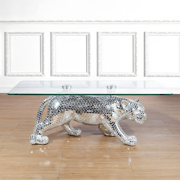アンティークlion Glass Top Coffee Table Lion Coffee Table